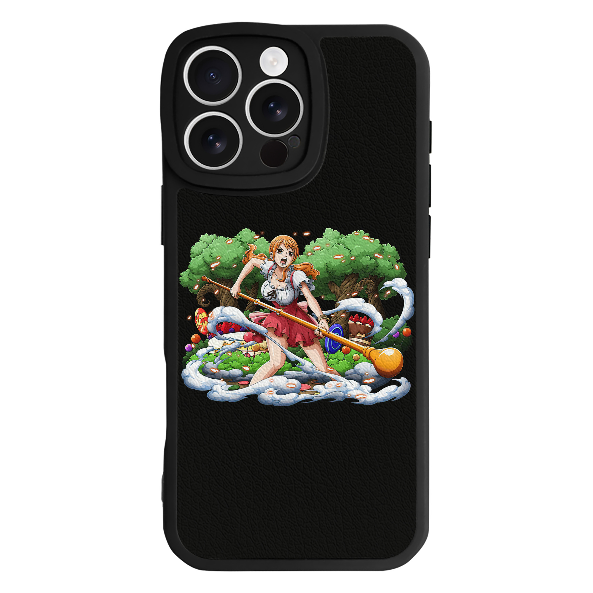 （画像用） ワンピース ナミ ONE PIECE Nami 【iPhone 16シリーズ対応】シリコンスマホケース（レザー調） 材質：シリコン